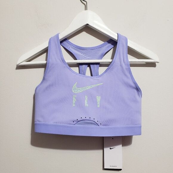 Nike Swoosh Fly Women's Sz S High-Support Non-Padded Mesh-Back Sports Bra - Picture 1 of 9
